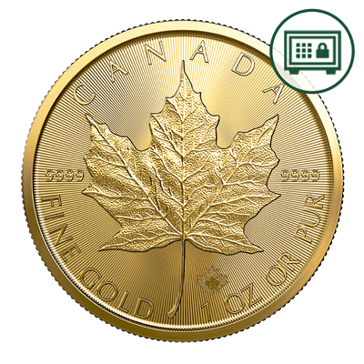A picture of a 1 oz Gold Maple Leaf Coin (2023) - Secure Storage